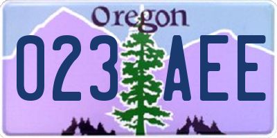 OR license plate 023AEE