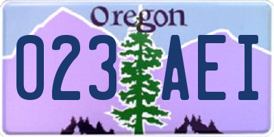 OR license plate 023AEI