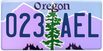 OR license plate 023AEL