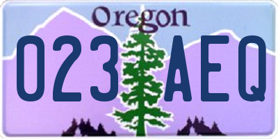 OR license plate 023AEQ