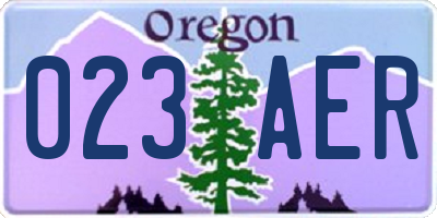 OR license plate 023AER