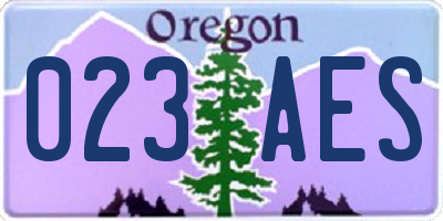 OR license plate 023AES