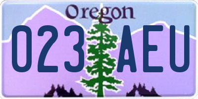 OR license plate 023AEU