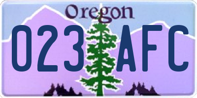 OR license plate 023AFC