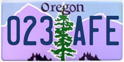 OR license plate 023AFE