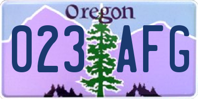 OR license plate 023AFG