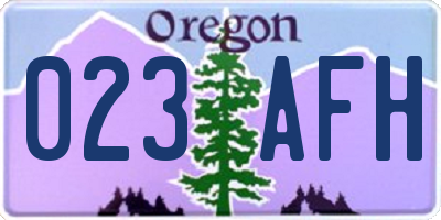 OR license plate 023AFH