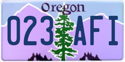 OR license plate 023AFI