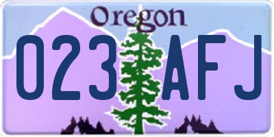 OR license plate 023AFJ