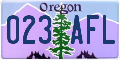 OR license plate 023AFL