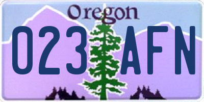 OR license plate 023AFN