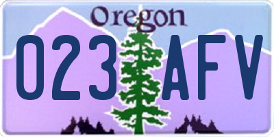 OR license plate 023AFV