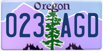 OR license plate 023AGD
