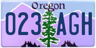 OR license plate 023AGH