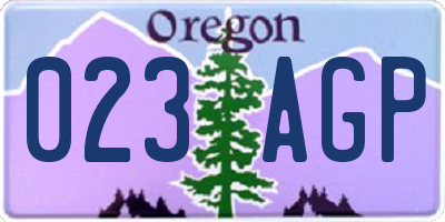 OR license plate 023AGP