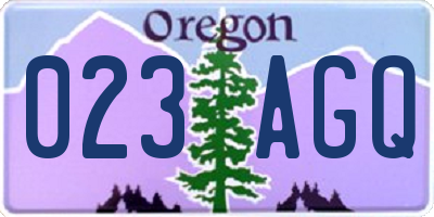 OR license plate 023AGQ