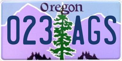 OR license plate 023AGS