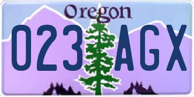 OR license plate 023AGX