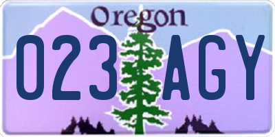 OR license plate 023AGY