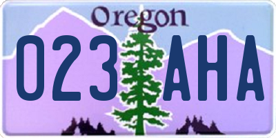 OR license plate 023AHA