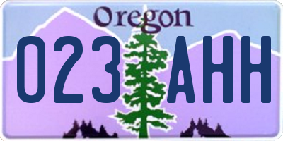 OR license plate 023AHH