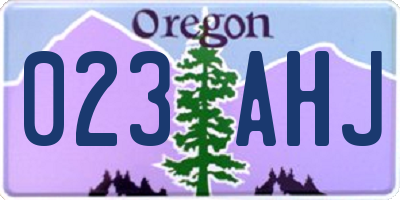 OR license plate 023AHJ
