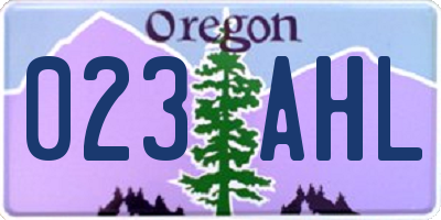OR license plate 023AHL