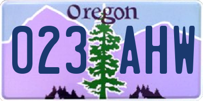 OR license plate 023AHW