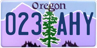 OR license plate 023AHY