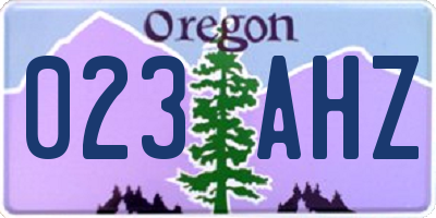 OR license plate 023AHZ