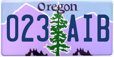 OR license plate 023AIB