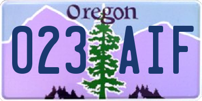 OR license plate 023AIF