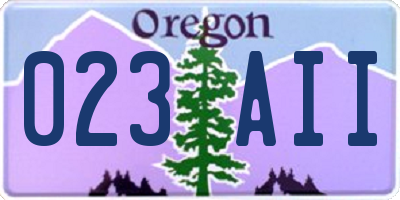 OR license plate 023AII