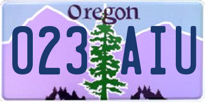 OR license plate 023AIU