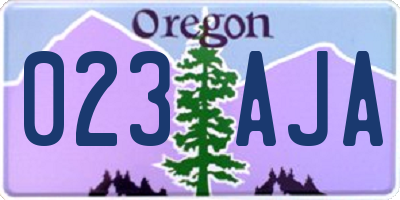 OR license plate 023AJA