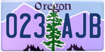 OR license plate 023AJB