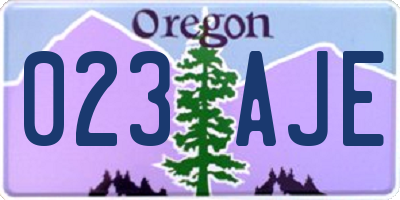 OR license plate 023AJE