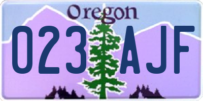OR license plate 023AJF