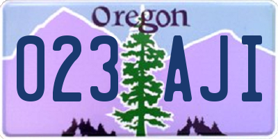 OR license plate 023AJI