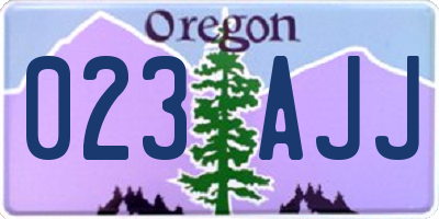 OR license plate 023AJJ