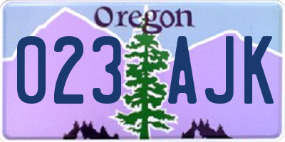 OR license plate 023AJK