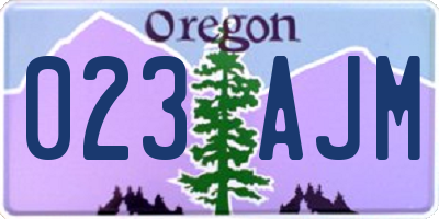 OR license plate 023AJM