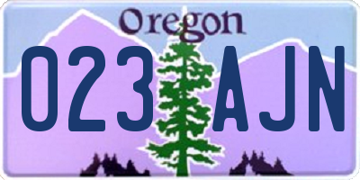 OR license plate 023AJN