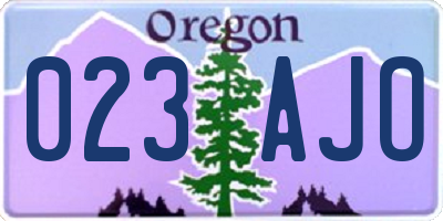 OR license plate 023AJO