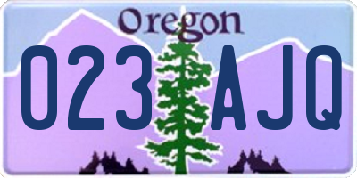 OR license plate 023AJQ