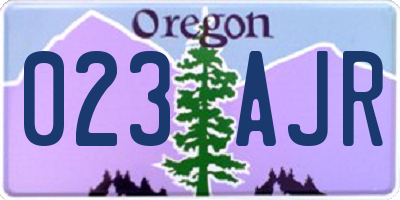 OR license plate 023AJR