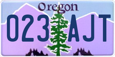 OR license plate 023AJT