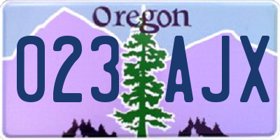 OR license plate 023AJX
