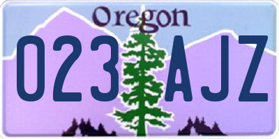 OR license plate 023AJZ