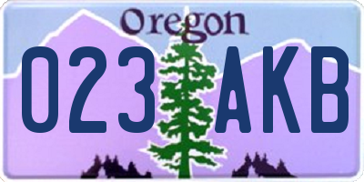 OR license plate 023AKB